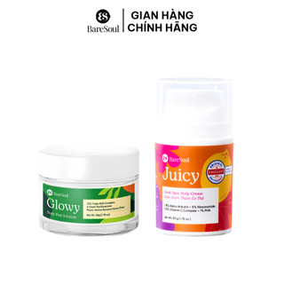   LIVE  COMBO Peel Glowy 50g kem dưỡng Juicy 50g giúp làm sáng giảm thâm mông nách bikini đầu gối 