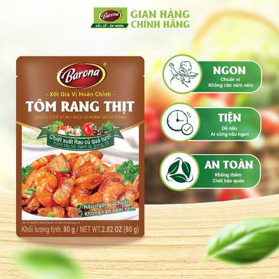 Gia Vị Tôm Rang Thịt Barona 80g ướp ngon chuẩn vị không cần nêm nếm