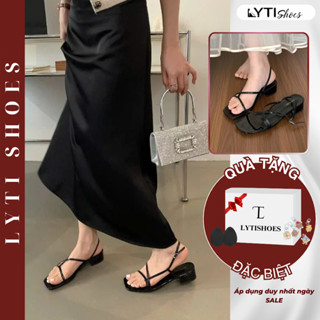   NEW  Giày Sandal Dây Mảnh Đế Thấp 3CM Sandal Đi Biển Nữ 3 Dây Thắt Nơ Quai Mỏng Xinh Xắn Đế Mềm LytiShoes G242 
