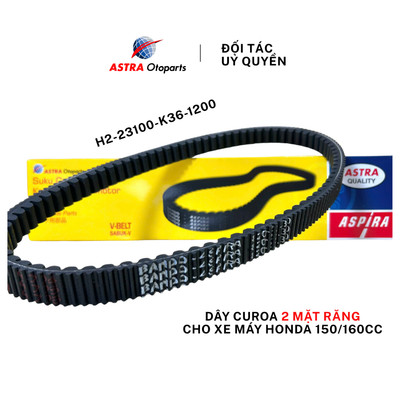 Dây curoa không bi 2 mặt răng Bando Aspira cho xe Vario/ Air Blade/ PCX 150 mã H2-23100-K36-1200