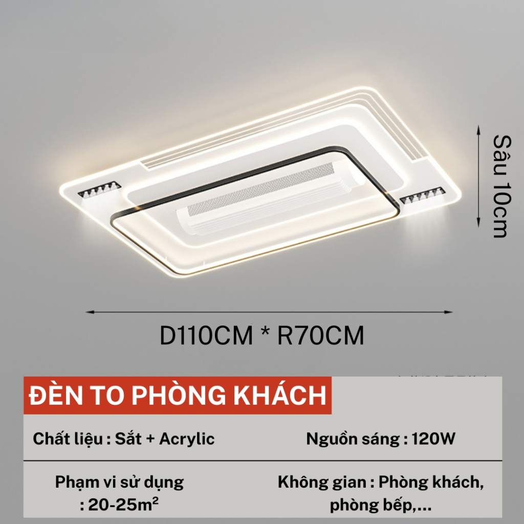 Quạt Đèn Trần Không Cánh Decor–Điều Khiển Từ Xa,6 Tốc Độ Gió,Đèn LED 3 Chế Độ,Phong Cách Hiện Đại | BigBuy360 - bigbuy360.vn