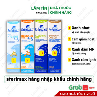 Xịt Mũi Cá Heo Sterimar Baby xịt vệ sinh hàng ngày,  Xịt muối biển Pháp Hàng nhập khẩu chính hãng