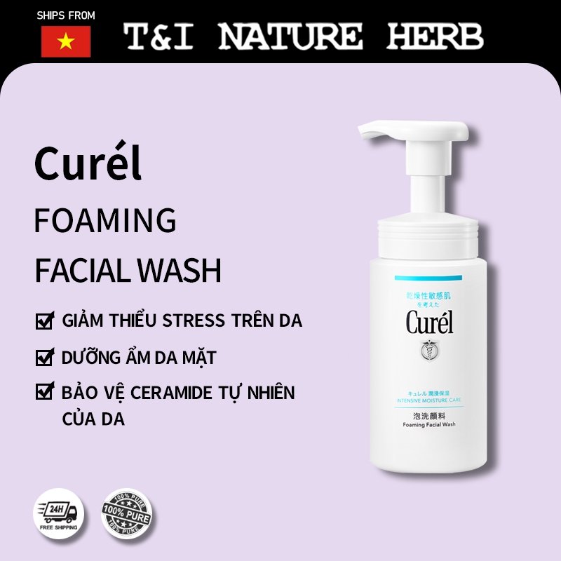 Curel Bọt Rửa Mặt Nhẹ Nhàng 150ml - Công Thức Men Amin Dưỡng Ẩm , Củng Cố Hàng Rào Bảo Vệ Da