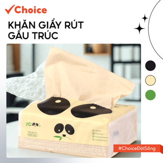 [Choice] Combo Khăn Giấy Rút Gấu Trúc Ycool ES-50.1 100% Bột Sợi Tre Nguyên Chất
