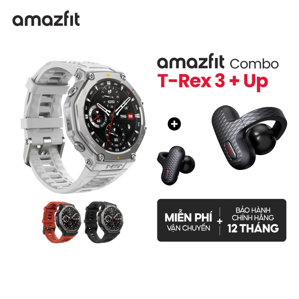 [COMBO] Đồng hồ thông minh Amazfit T-Rex 3 + Tai nghe nhét tai open-ear Amazfit UP - Hàng chính hãng - Bảo hành 12 tháng | BigBuy360 - bigbuy360.vn