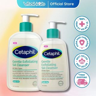  Gel rửa mặt làm sạch dầu nhờn ngăn mụn cho da dầu nhạy cảm CETAPHIL GENTLE EXFOLIATING SA CLEANSER 