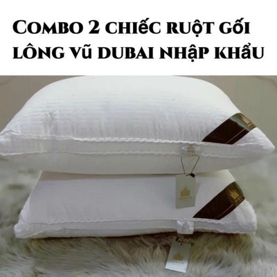 Combo 2 chiếc ruột gối bông gòn lông vũ nhân tạo êm mềm tiêu chuẩn khách sạn 5 sao ND102