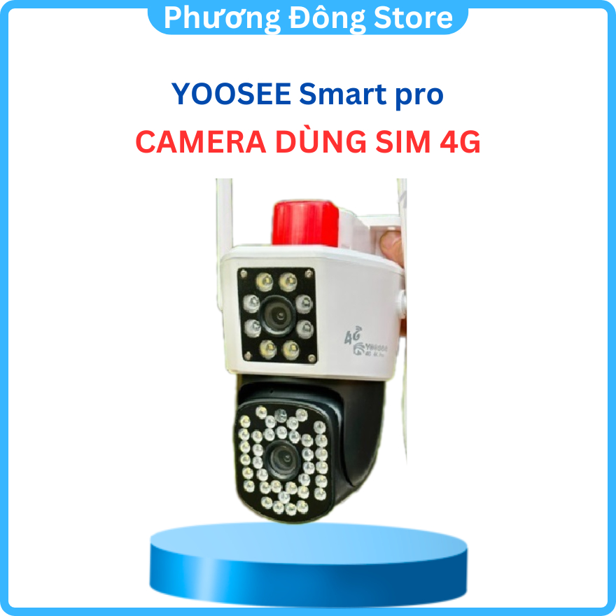 Camera Yoosee dùng sim 4G 5MP, 2 mắt xem 2 màn hình cùng lúc, xem đêm có màu, đàm thoại 2 chiều
