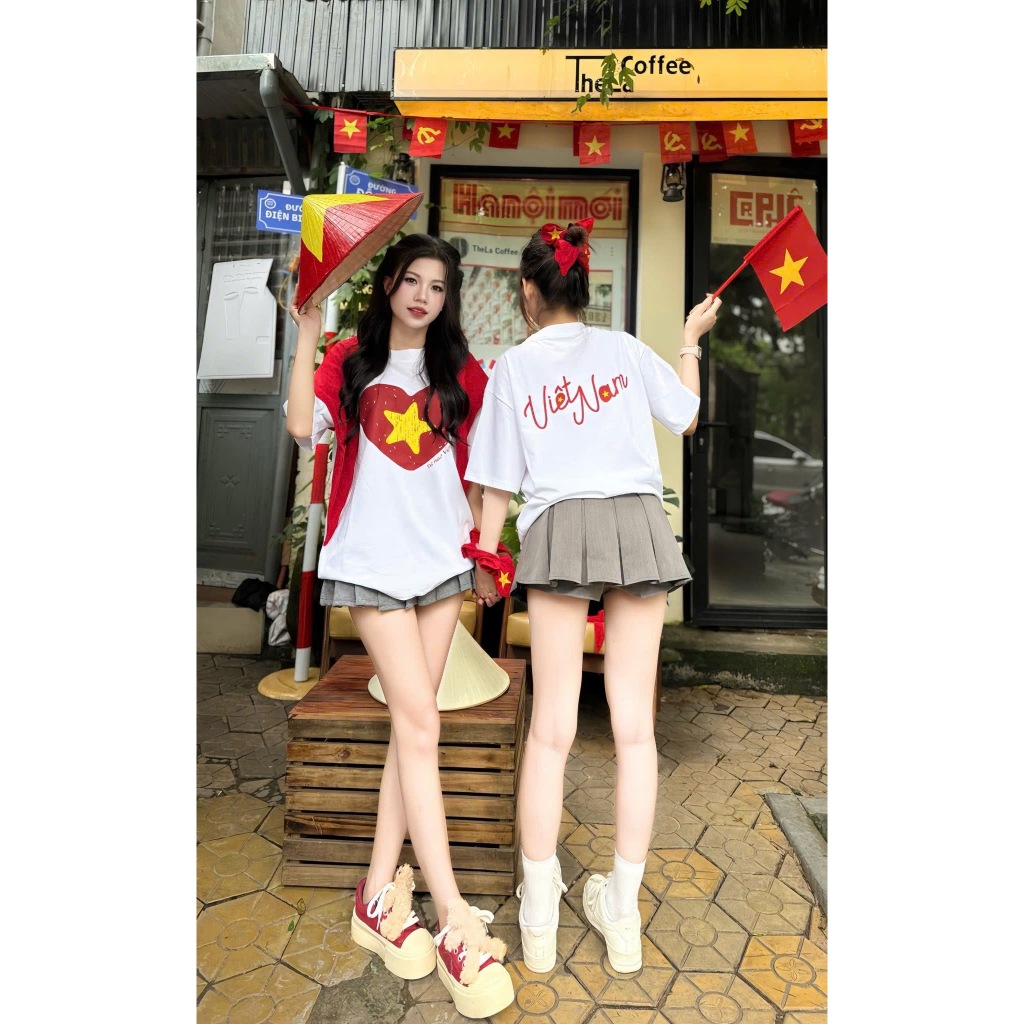 Áo thun cho bé hình Trái Tim Việt Nam, áo phông gia đình, áo nhóm mùng 2 tháng 9,TPKIDS,[M1128]