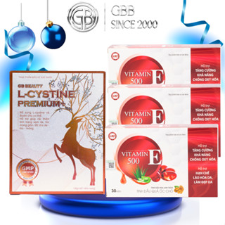 COMBO làm đẹp da, mọc tóc, giảm rụng tóc hiệu quả L cystine 500mg, Vitamin E 500