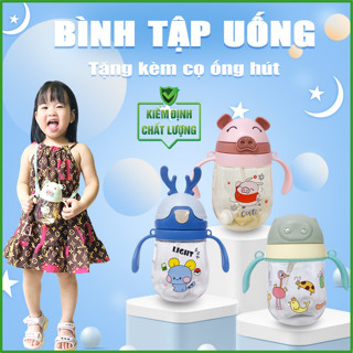 Bình tập uống, bình nước cho bé tập uống [Tặng cọ ống hút ]