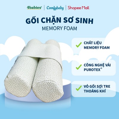 Gối Chặn Sơ Sinh Comfy Baby Vải Siêu Thoáng Khí, Kháng Khuẩn Sinh Học, Làm Mát Chống Ngạt