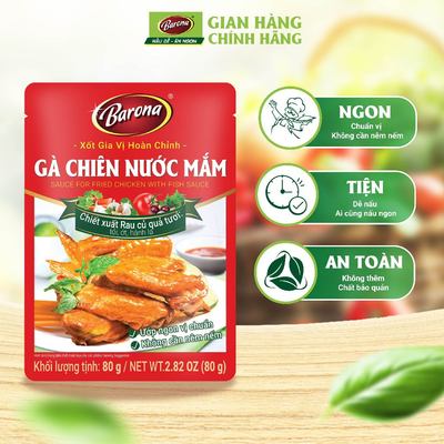 Gia Vị Gà Chiên Nước Mắm Barona 80g ướp ngon chuẩn vị không cần nêm nếm