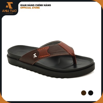 Dép kẹp, dép xỏ ngón da bò MLF04, đế cao su công thái học ôm chân, da Nappa, Anh Thơ Leather