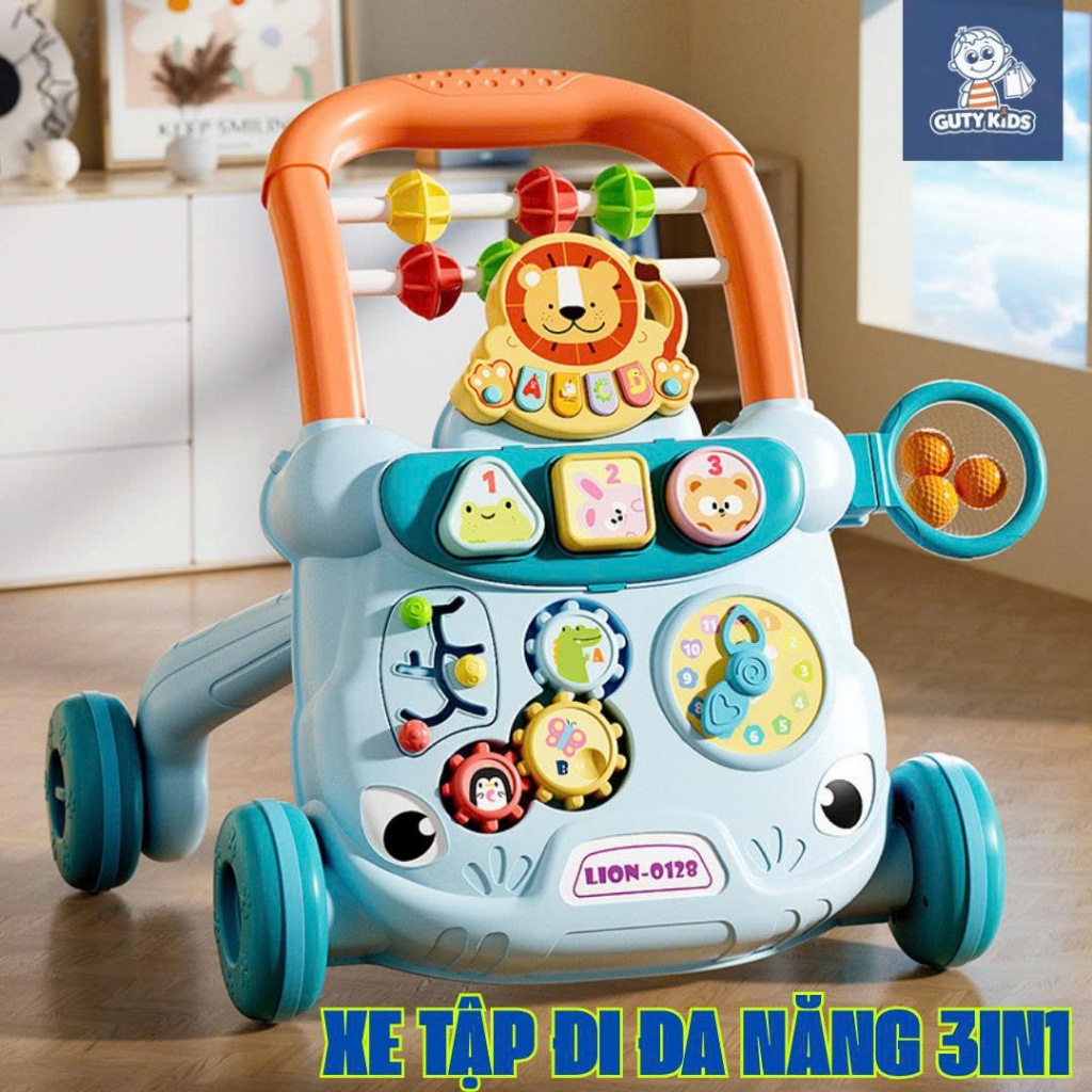 Xe Tập Đi 6IN1 Đa Năng GutyKids Xe Tập Đi Kết Hợp,Xe Chòi Chân, Bàn Âm Nhạc Phát Sáng, Kích thích Tư Duy