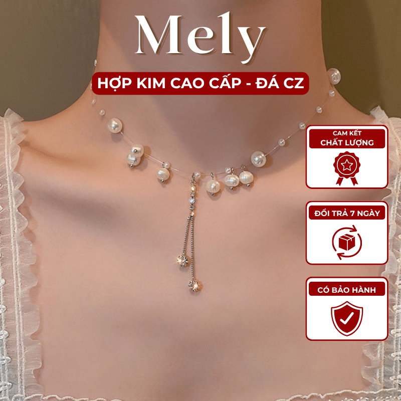 VÒNG CỔ CHOKER HẠT NGỌC (ĐEN,TRẮNG)