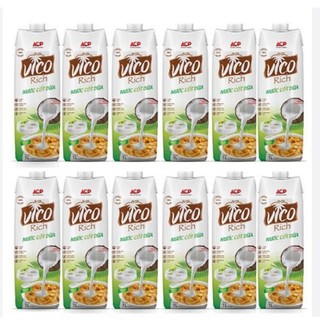  Thùng 12 Hộp Nước cốt dừa 1L 16-19% béo VICO RICH 