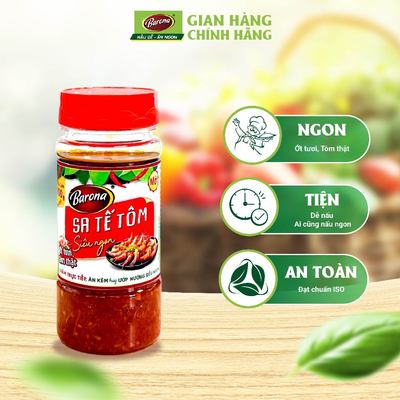 Sa tế Tôm Siêu Ngon Barona 100g, ướp thịt nướng, trộn mì, ăn kèm bún phở