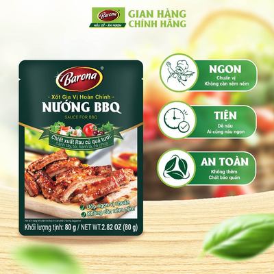Gia Vị Nướng BBQ Barona 80g ướp ngon chuẩn vị không cần nêm nếm