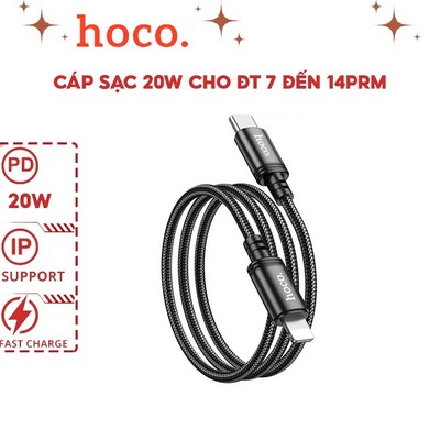 Dây Cáp Sạc Nhanh PD 20W Chính Hãng HOCO Bọc Dù Siêu Bền Cho Điện Thoại X-Xs-Xsm-11-12-13-14