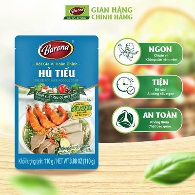 Gia Vị Hủ Tiếu Barona 110g ướp ngon chuẩn vị không cần nêm nếm