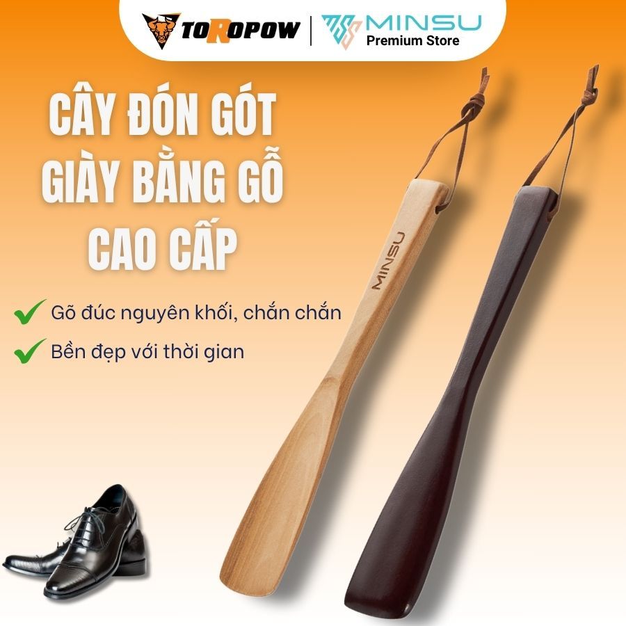 Cây Đón Gót Giày MINSU Shoe horn M2426 Cây Xỏ Giày Đi Giày Chất Liệu Gỗ Cao Cấp Dành Cho Nam Nữ