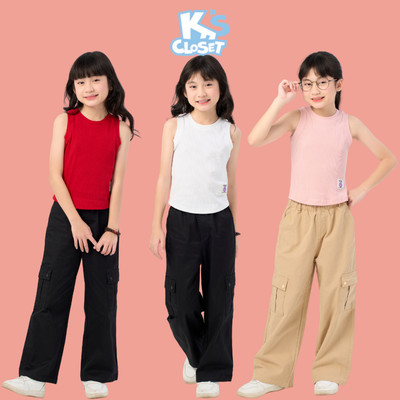 Áo Tanktop Sát Nách K'S CLOSET Chất Liệu Thun Tăm Co Giãn 4 Chiều Cho Bé Gái (2-14 tuổi) từ 8kg-55kg KT134FIS