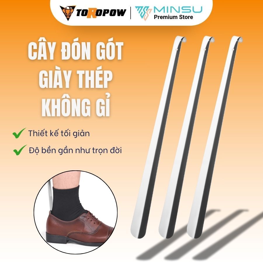 Cây Đón Gót Giày MINSU Shoe horn m2435 Cây Xỏ Giày Đi Giày Chất Liệu Inox Cao Cấp Dành Cho Nam Nữ