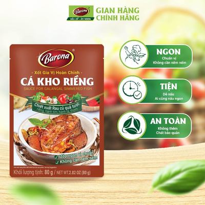 Gia Vị Kho Riềng Barona 80g ướp ngon chuẩn vị không cần nêm nếm
