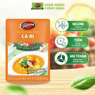 Gia Vị Cà Ri Barona 80g ướp ngon chuẩn vị không cần nêm nếm