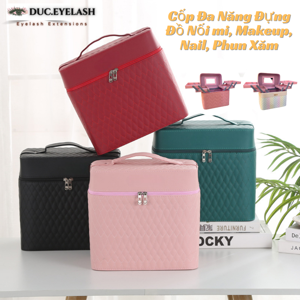 Cốp đựng đồ trang điểm makeup, dụng cụ nối mi, nail, phun xăm, cốp đa năng, dụng cụ nối mi - Storage box / Đức Eyelash