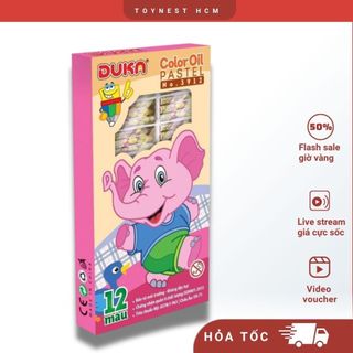 Bút Sáp Dầu 12 Màu - VPP DUKA Giúp Bé Học Vẽ & Sáng Tạo - An Toàn – Quà Tặng Bé Yêu Hộp Giấy NO.3912
