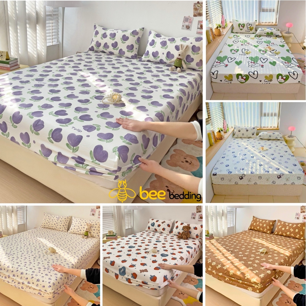 bộ ga giường 3 món cotton đũi, combo set ga trải giường mùa hè 1m2x2m 1m4x2m 1m5x2m 1m6x2m 1m8x2m