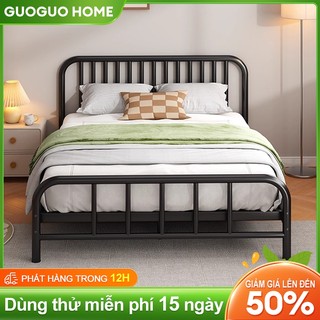  GUOGUO Giường sắt nghệ thuật hiện đại khung sắt chắc chắn giá rẻ và ổn định lắp đặt đơn giản 