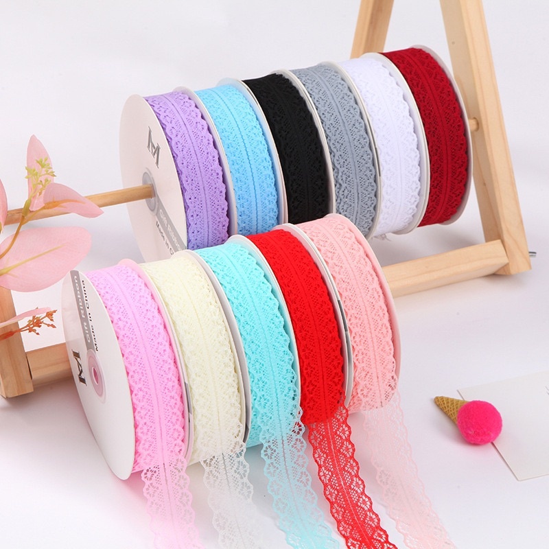 [Set 5 mét] Ruy băng ren gói hoa, cột quà tặng cao cấp bản 3cm