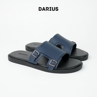  Dép da nam DARIUS dáng sandal quai ngang Dép nam công sở quai da Microfiber đế TPR chống trơn trượt thời trang - D245 