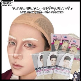   HỎA TỐC HCM  Combo 10 Wigcap Lưới Chùm Đầu Wigcap Trơn Chụm Tóc Co Giãn Hỗ Trợ Đội Tóc Giả Cosplay 