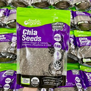   Loại 1 túi - Combo 2 túi  Hạt Chia Úc Absolute Organic Gói 1Kg Vỏ Tím - The Liberty 