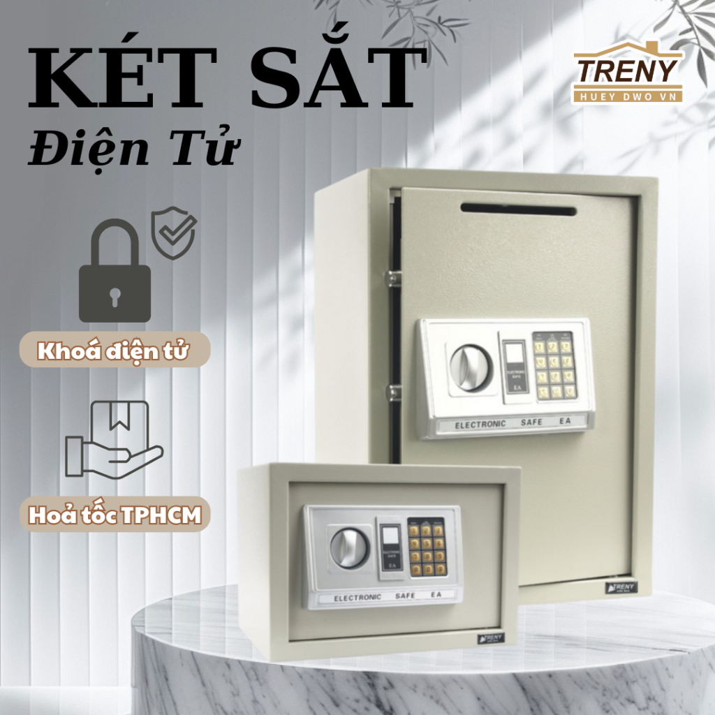 Két sắt điện tử EA - chính hãng TRENY, két sắt mini, két sắt điện tử, két sắt thông minh có khoá mật