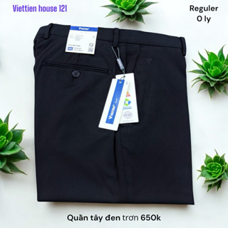 Quần tây nam việt tiến - màu đen trơn 650k 0 ly và xếp ly ống xuông