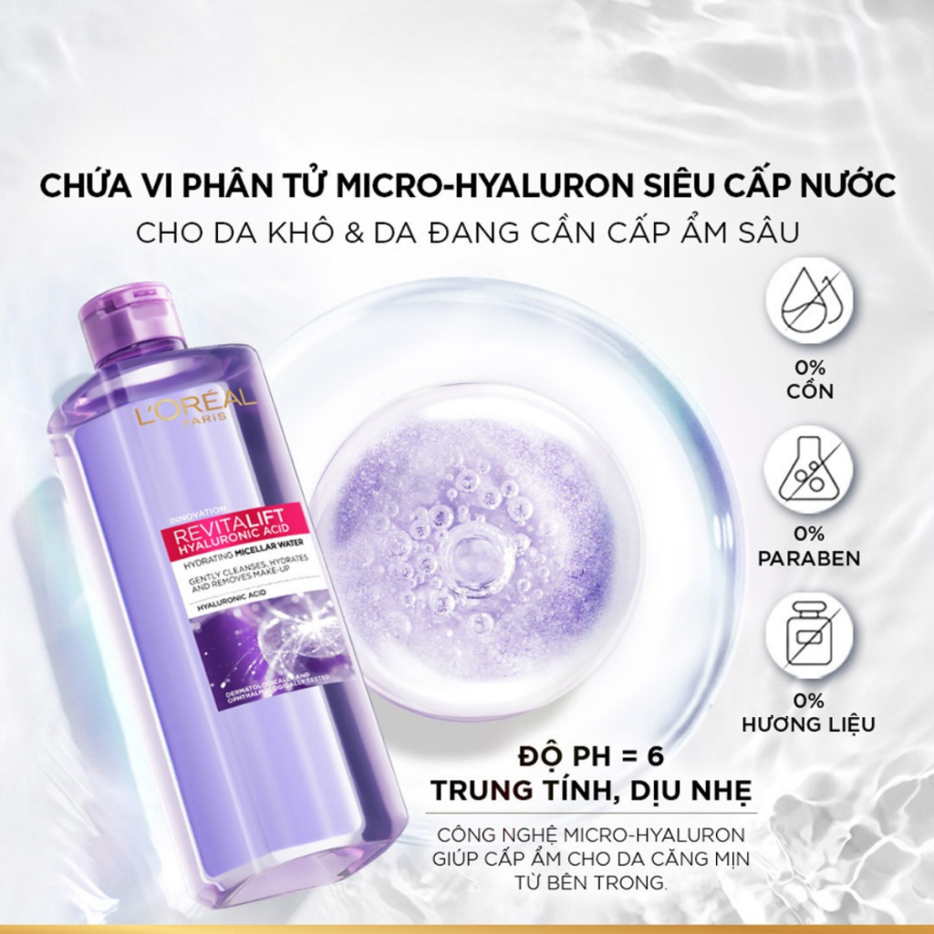 [Mini] Nước Tẩy Trang L'Oreal Làm Sạch Sâu Cho Da Dầu Dưỡng Ẩm Căng Mịn Da 95ml Hasaki Sản Phẩm Chính Hãng | BigBuy360 - bigbuy360.vn