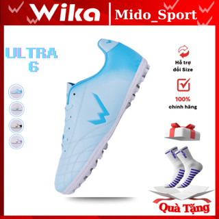 Giày Đá bóng Wika Ultra 6 , Đế Nhựa Dẻo Bền Bỉ,  Đinh TF Bám Sân, Da PU Siêu Bền, Đã Khâu Full Đế
