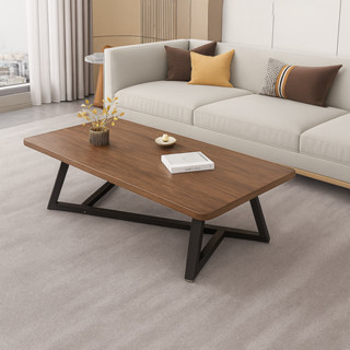  Bàn trà sofa hiện đại bàn gỗ cafe hình chữ nhật mặt gỗ MDF chân sắt decor phòng khách IGA- GM224 