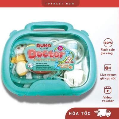 Đồ Chơi DUKA: Bộ Đồ Chơi Bác Sĩ Bầu Dục - Có Đèn Và Âm Thanh Giả Lập (Màu Xanh )