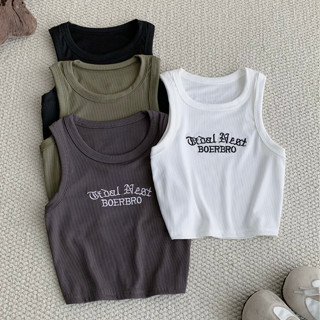  ÁO CROPTOP KHÔNG TAY FORM ÔM CHẤT BO GÂN MỊN - BOER - 10890 - JEMCLOSET 