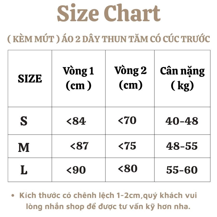 (KÈM MÚT) Áo 2 dây thun tăm có cúc trước kèm mút đệm quai nhỏ MILASU 234 | BigBuy360 - bigbuy360.vn