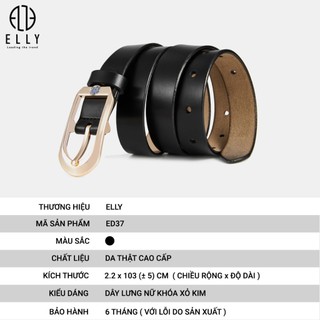 [Deal sang chảnh]  Dây lưng nữ cao cấp da thật ELLY – ED37