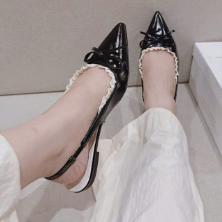  Sục bệt quai hậu da bóng REN TIỂU THƯ-010 xu hướng 2025 đế bằng dễ thương phong cách đa dạng. 