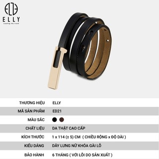 [Deal sang chảnh]  Dây lưng nữ cao cấp da thật ELLY – ED21