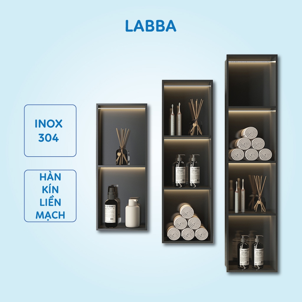Hộc âm nhà tắm LABBA kệ âm nhà tắm inox 304 cao cấp LA001